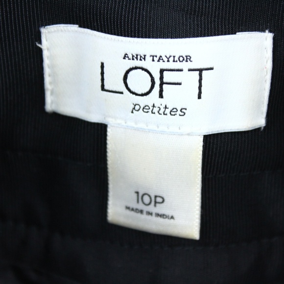 Loft, wool blend skirt; NWOT; Size 10P, black and white; dry clean; never worn. - Picture 7 of 7